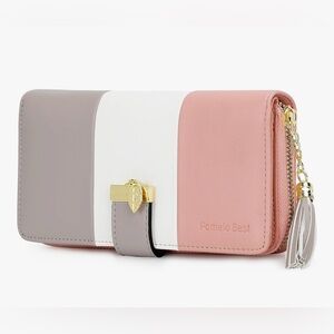 Pink, Gray, and White Women's Wallet